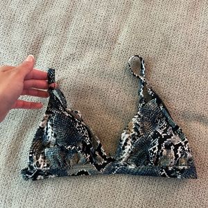 snakeskin bikini top